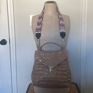 Think Royln Quilted Top Handle Crossbody Bum Bag in Pearl Gelato
